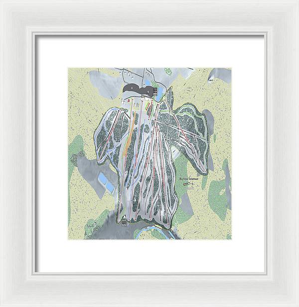 Big Snow Indianhead Ski Trail Map - Framed Print - Powderaddicts