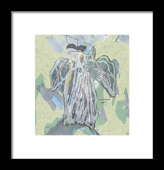Big Snow Indianhead Ski Trail Map - Framed Print - Powderaddicts