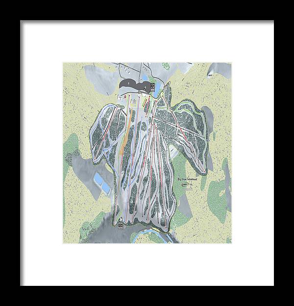 Big Snow Indianhead Ski Trail Map - Framed Print - Powderaddicts