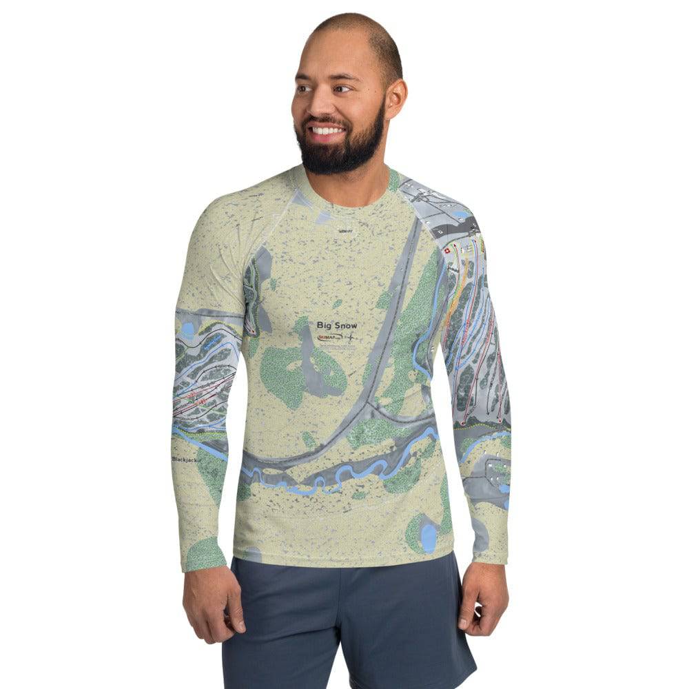 Big Snow, Michigan Ski Trail Map Men's Base Layer Top