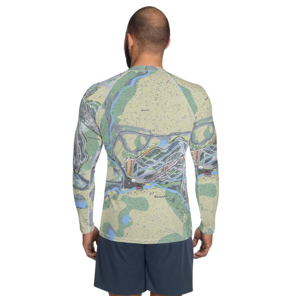 Big Snow, Michigan Ski Trail Map Men's Base Layer Top - Powderaddicts
