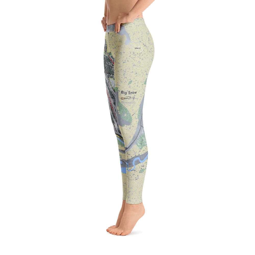 Big Snow, Michigan Ski Trail Map Women's Base Layer Bottom - Powderaddicts