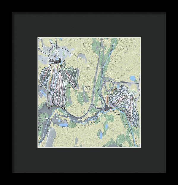 Big Snow Ski Trail Map - Framed Print - Powderaddicts