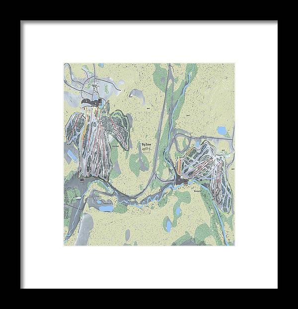 Big Snow Ski Trail Map - Framed Print - Powderaddicts