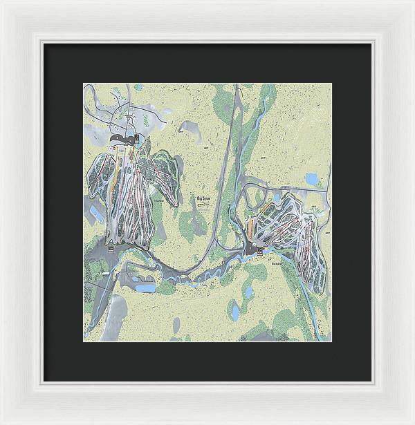Big Snow Ski Trail Map - Framed Print - Powderaddicts