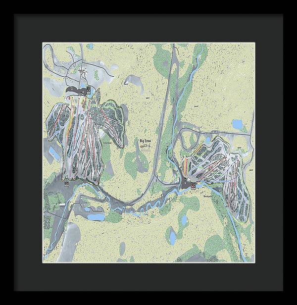 Big Snow Ski Trail Map - Framed Print - Powderaddicts