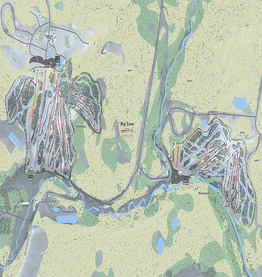 Big Snow Ski Trail Map - Art Print - Powderaddicts