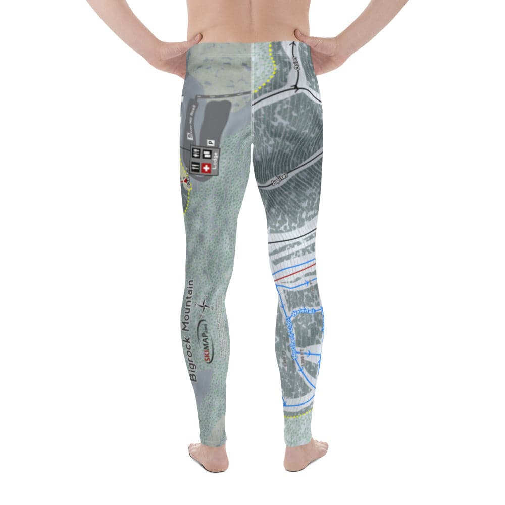 Bigrock Mountain, Maine Ski Trail Map Men's Base Layer Bottom - Powderaddicts