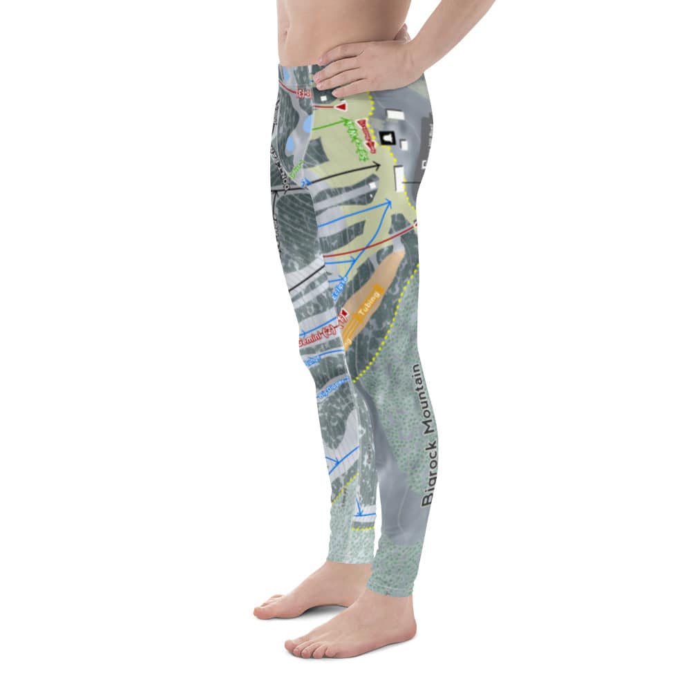 Bigrock Mountain, Maine Ski Trail Map Men&#39;s Base Layer Bottom - Powderaddicts