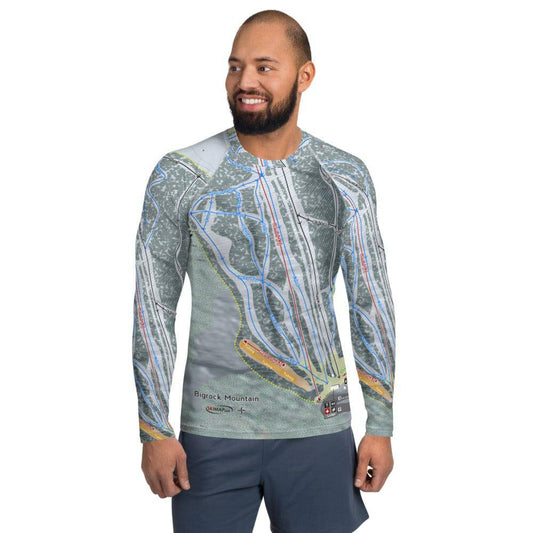 Bigrock Mountain, Maine Ski Trail Map Men's Base Layer Top - Powderaddicts
