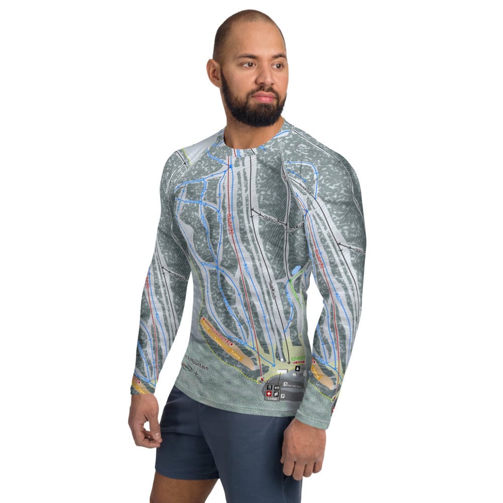 Bigrock Mountain, Maine Ski Trail Map Men's Base Layer Top - Powderaddicts