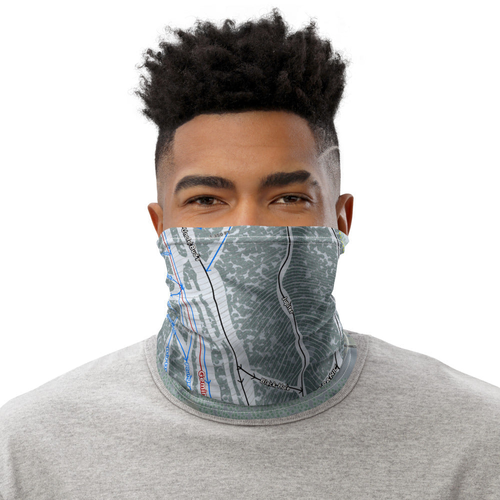 Bigrock Mountain, Maine Ski Trail Map Printed Neck Gaiter