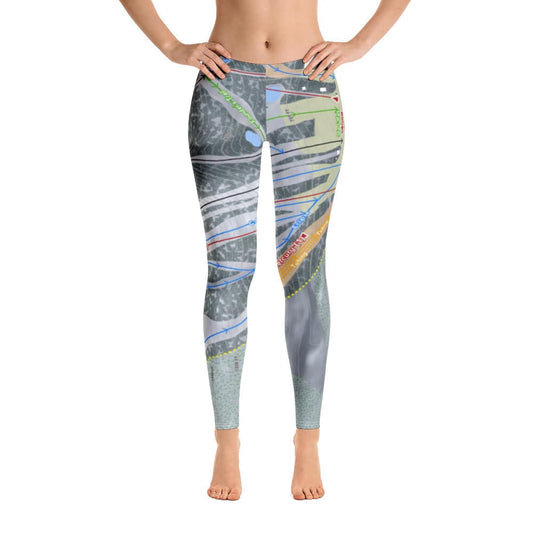 Bigrock Mountain, Maine Ski Trail Map Women's Base Layer Bottom - Powderaddicts