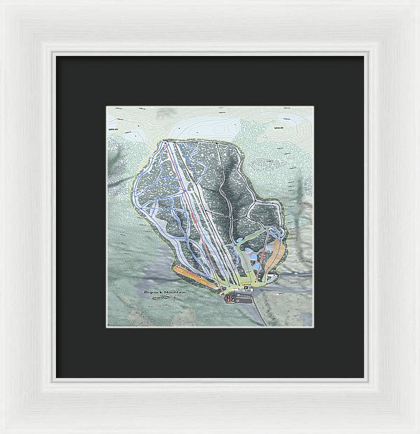 Bigrock Mountain Ski Trail Map - Framed Print - Powderaddicts
