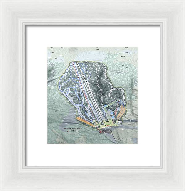 Bigrock Mountain Ski Trail Map - Framed Print - Powderaddicts