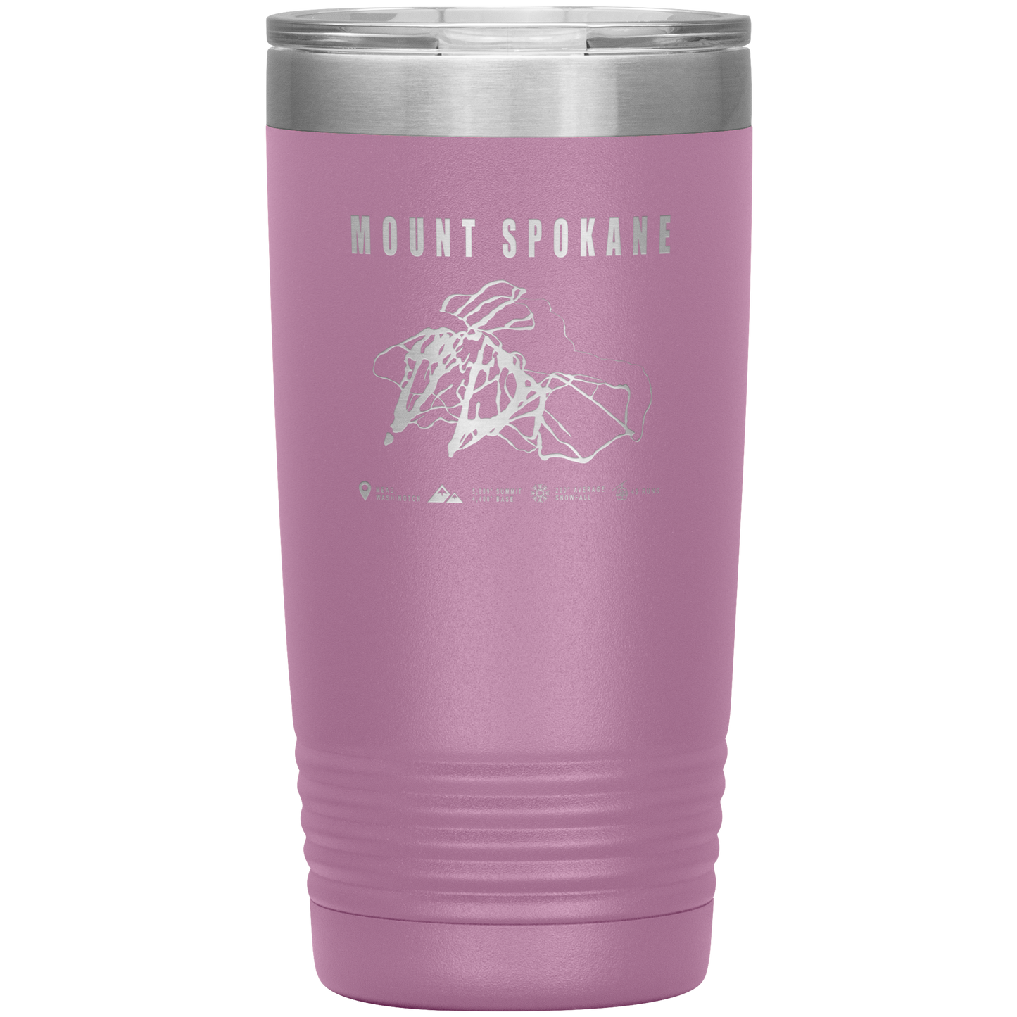 Mount Spokane, Washington Ski Trail Map 20oz Tumbler - Powderaddicts