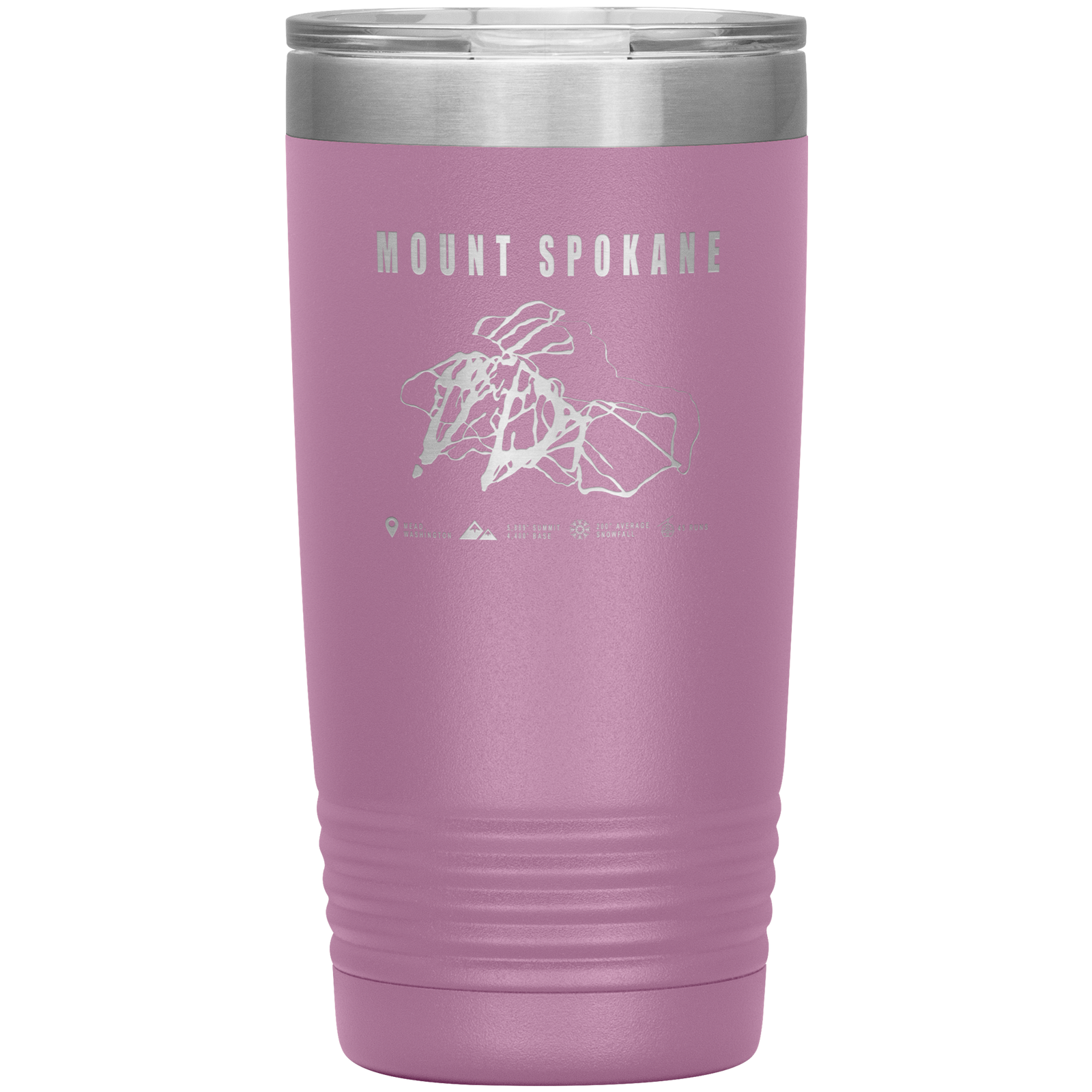Mount Spokane, Washington Ski Trail Map 20oz Tumbler - Powderaddicts
