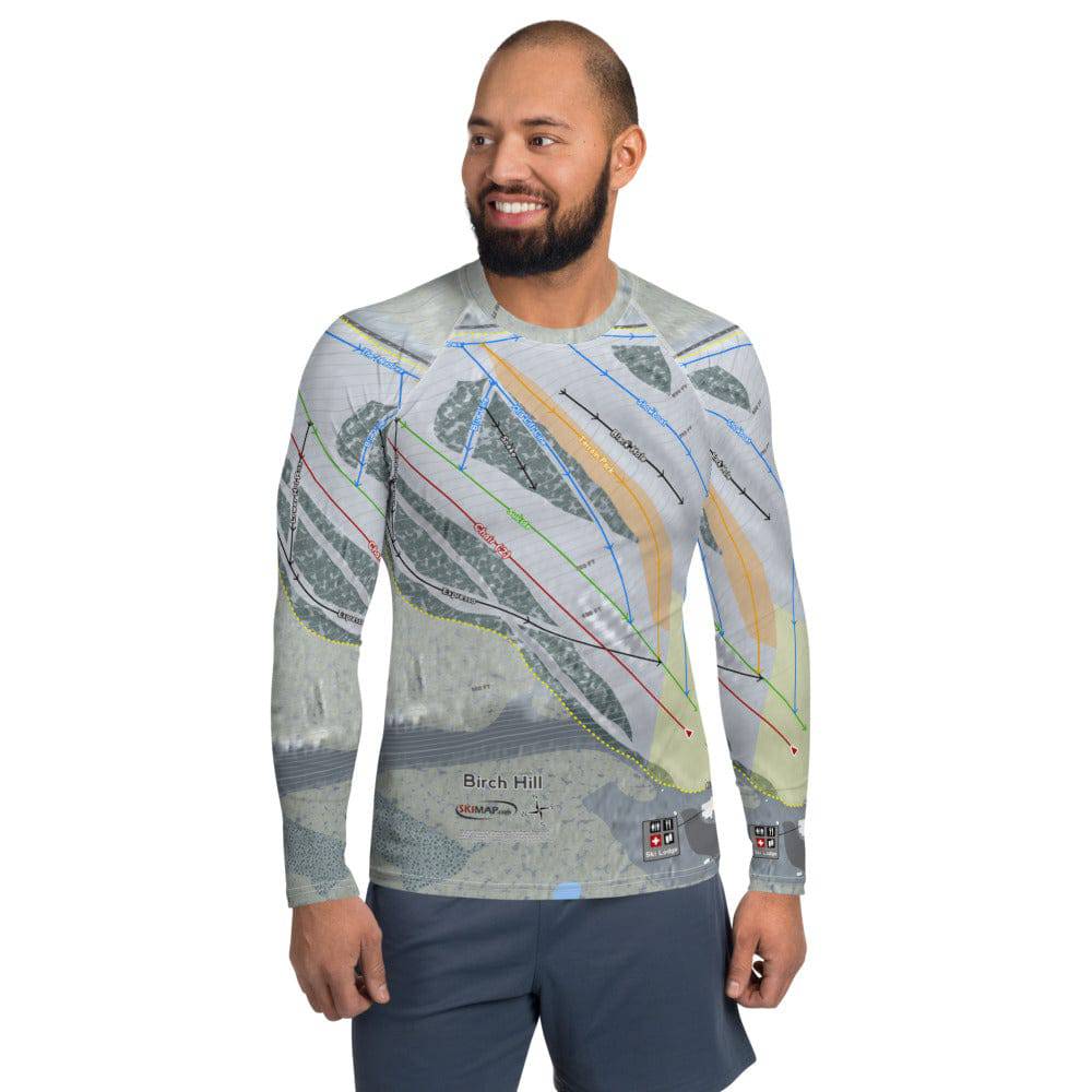 Birch Hill, Alaska Ski Trail Map Men's Base Layer Top - Powderaddicts