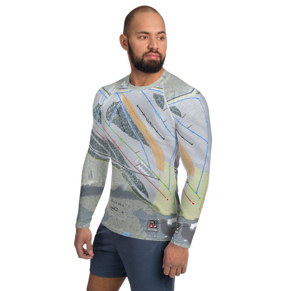 Birch Hill, Alaska Ski Trail Map Men's Base Layer Top - Powderaddicts