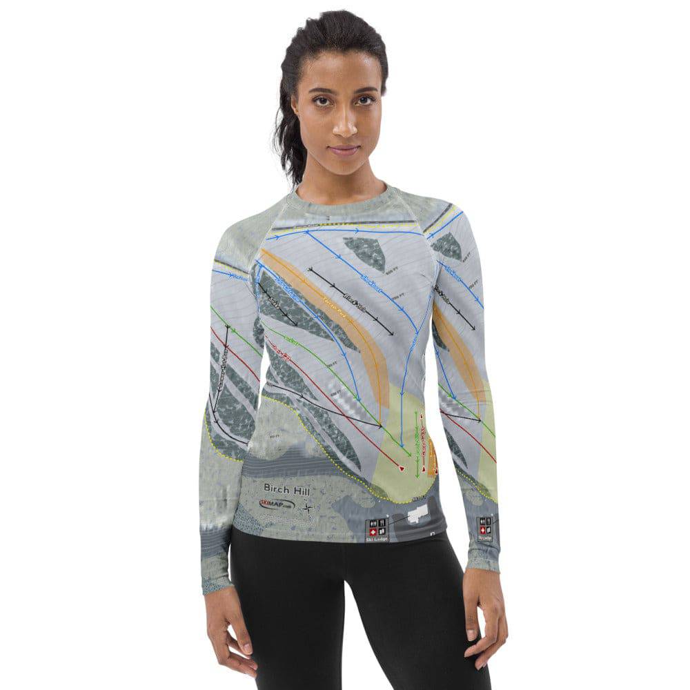 Birch Hill, Alaska Ski Trail Map Women's Base Layer Top