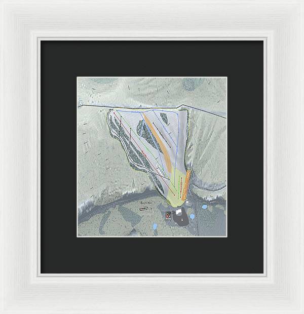 Birch Hill Ski Trail Map - Framed Print - Powderaddicts