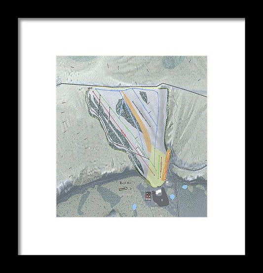 Birch Hill Ski Trail Map - Framed Print - Powderaddicts