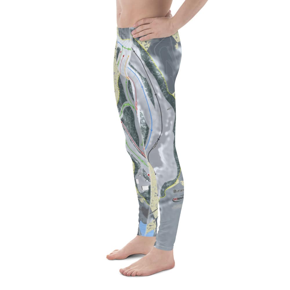 Bittersweet, Michigan Ski Trail Map Men's Base Layer Bottom - Powderaddicts