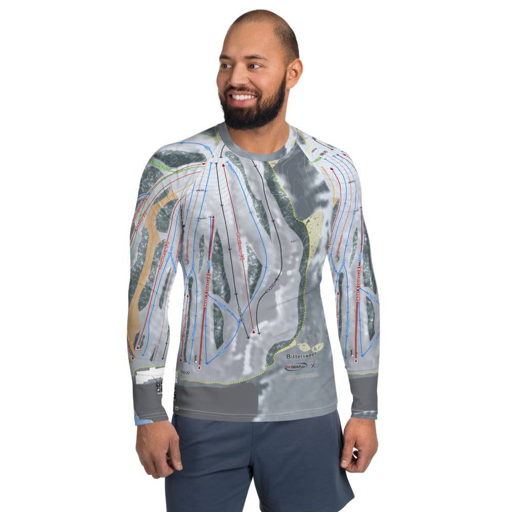 Bittersweet, Michigan Ski Trail Map Men's Base Layer Top