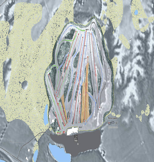 Bittersweet Ski Trail Map - Art Print - Powderaddicts