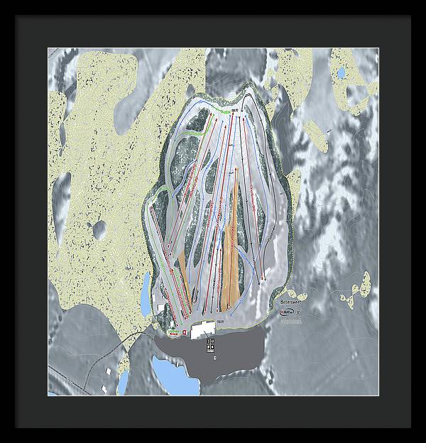 Bittersweet Ski Trail Map - Framed Print - Powderaddicts