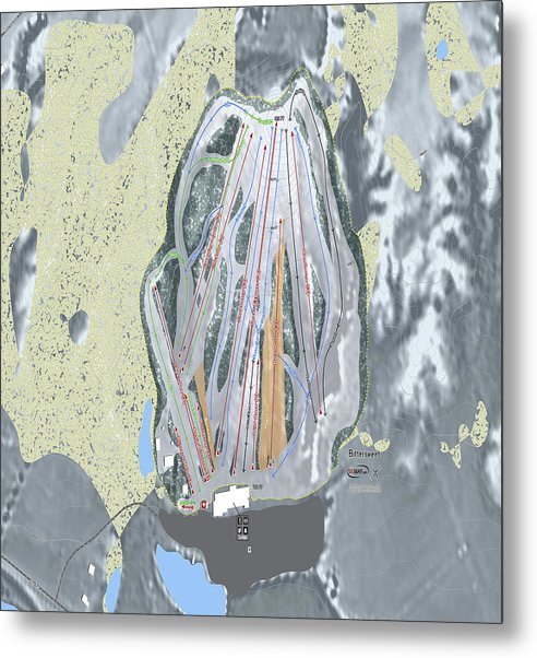 Bittersweet Ski Trail Map - Metal Print - Powderaddicts