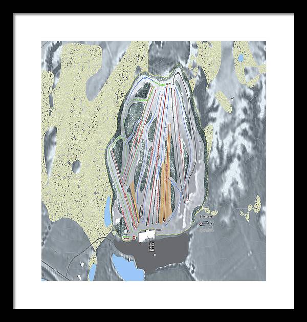Bittersweet Ski Trail Map - Framed Print - Powderaddicts