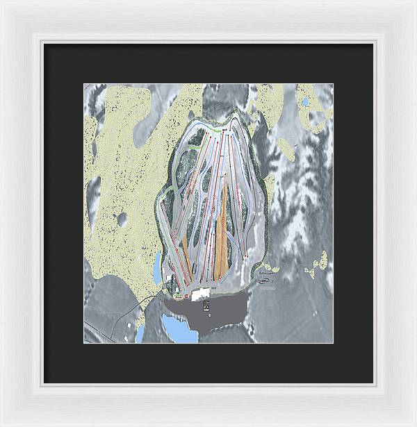 Bittersweet Ski Trail Map - Framed Print - Powderaddicts