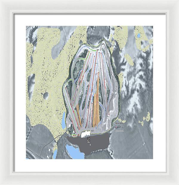 Bittersweet Ski Trail Map - Framed Print - Powderaddicts