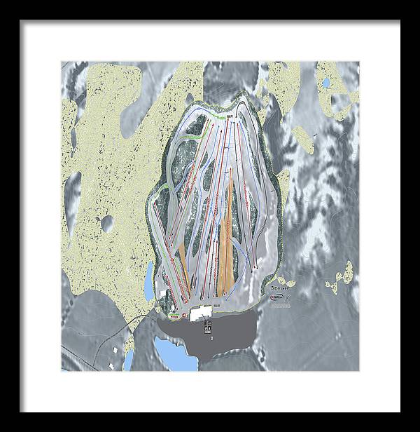 Bittersweet Ski Trail Map - Framed Print - Powderaddicts