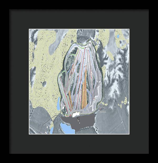 Bittersweet Ski Trail Map - Framed Print - Powderaddicts