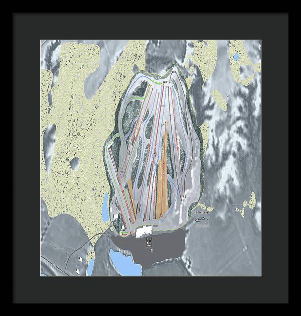 Bittersweet Ski Trail Map - Framed Print - Powderaddicts
