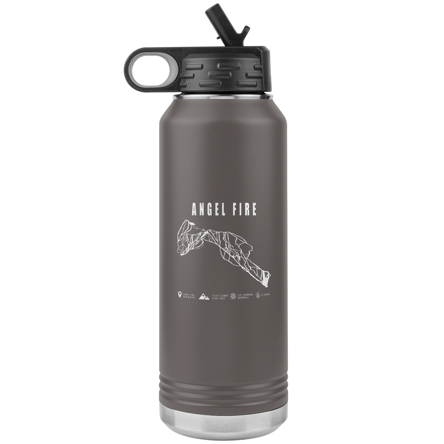 Angel Fire, New Mexico Ski Trail Map 32oz Water Bottle Tumbler - Powderaddicts