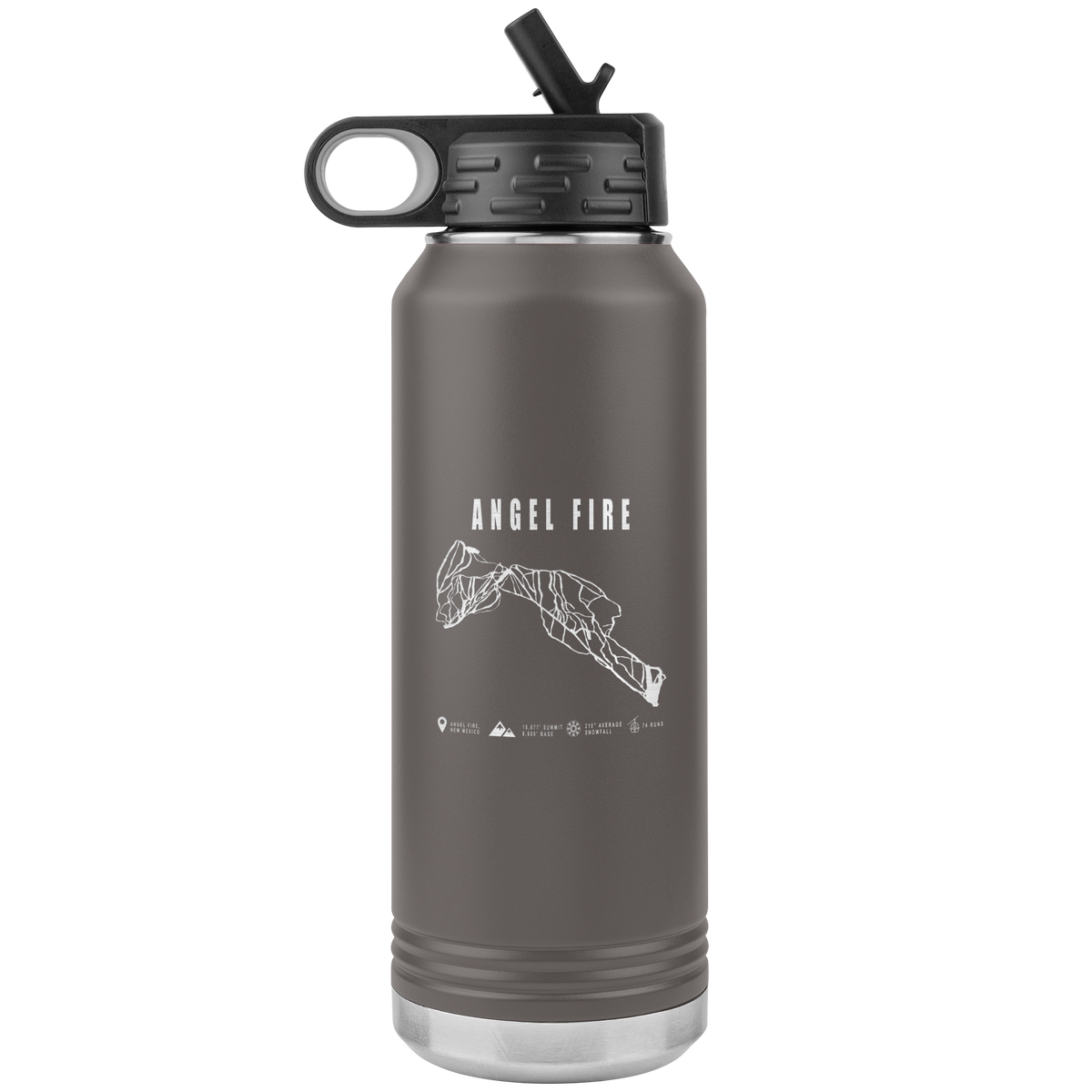 Angel Fire, New Mexico Ski Trail Map 32oz Water Bottle Tumbler - Powderaddicts