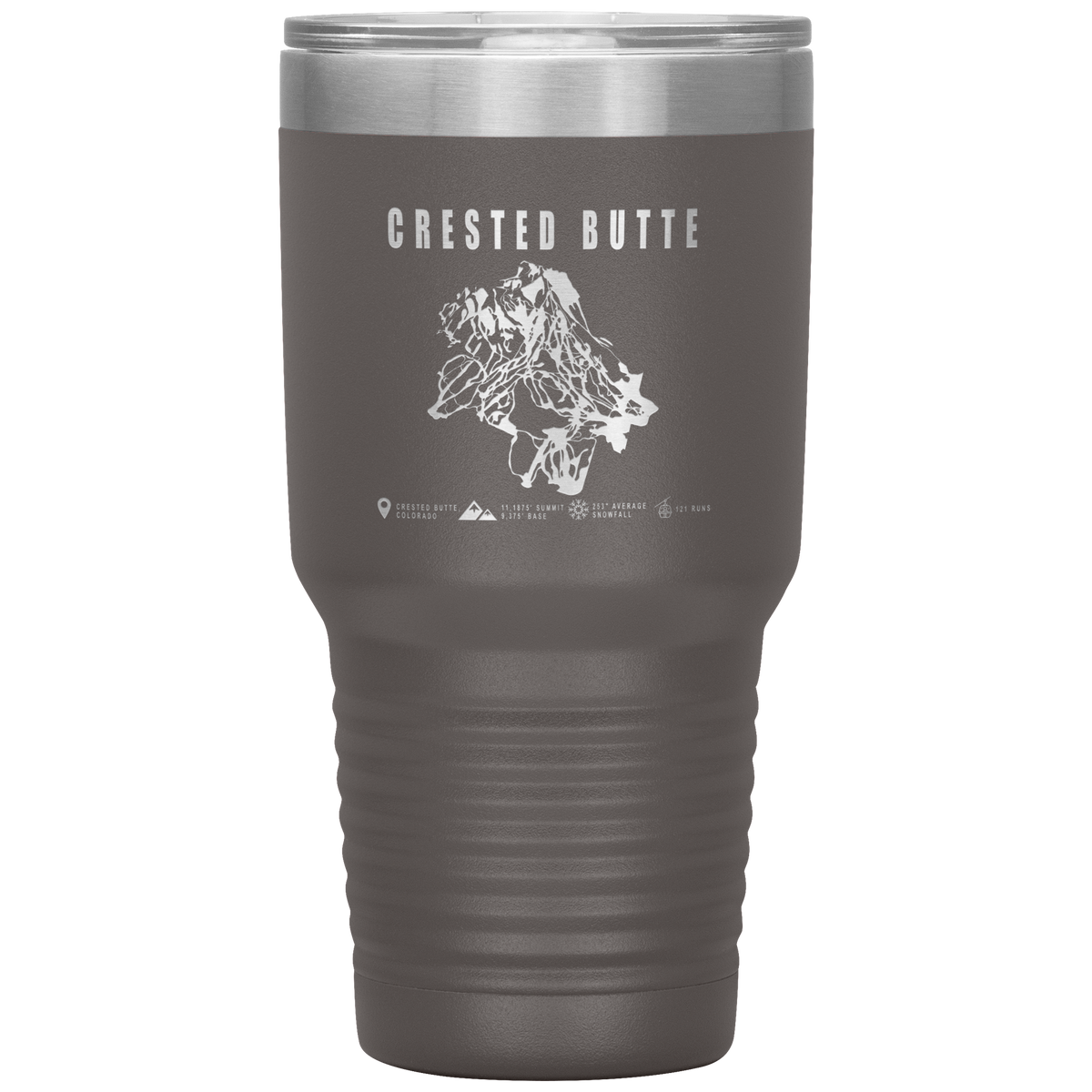 Crested Butte Colorado Ski Trail Map 30oz Tumbler - Powderaddicts
