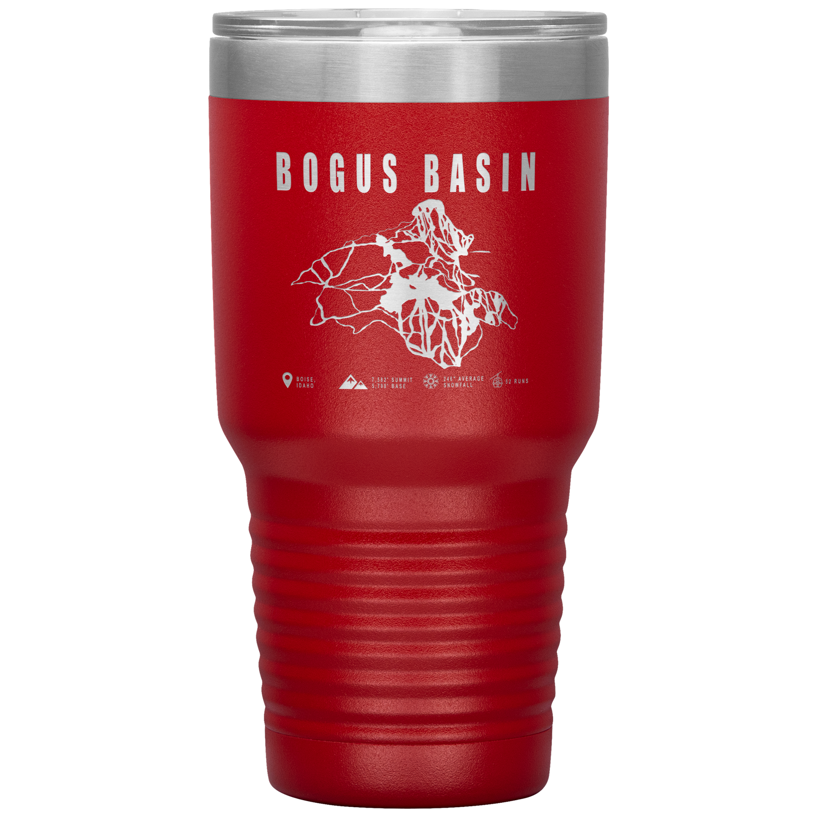 Bogus Basin Idaho Ski Trail Map 30oz Tumbler - Powderaddicts