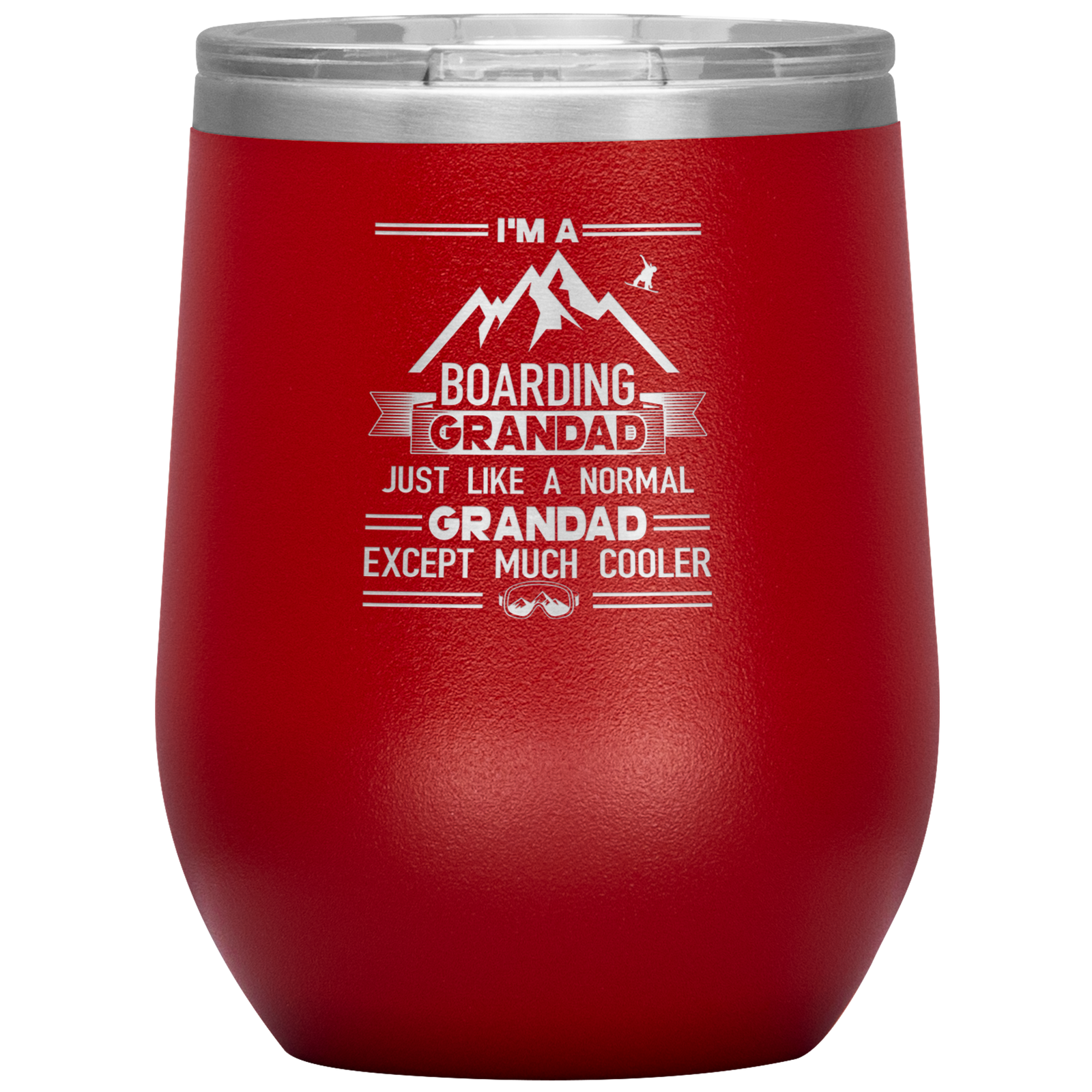 I'm A Boarding Grandad Wine 12oz Tumbler - Powderaddicts