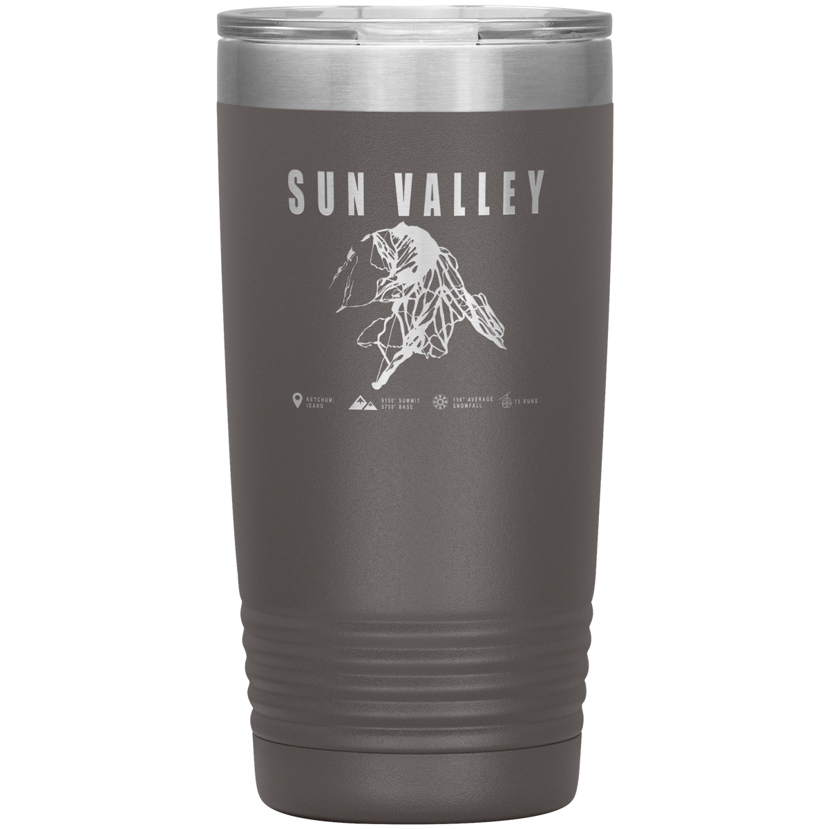 Sun Valley Idaho Ski Trail Map 20oz Tumbler - Powderaddicts