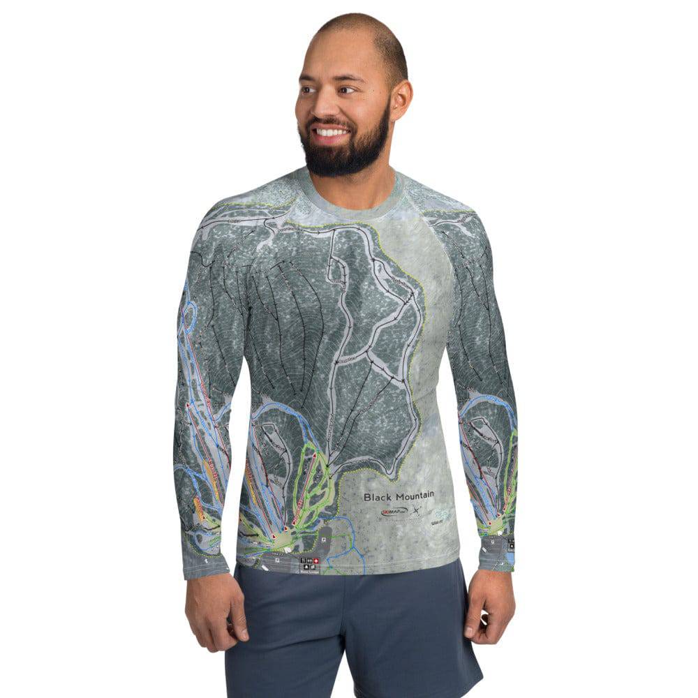 Black Mountain, Maine Ski Trail Map Men's Base Layer Top - Powderaddicts