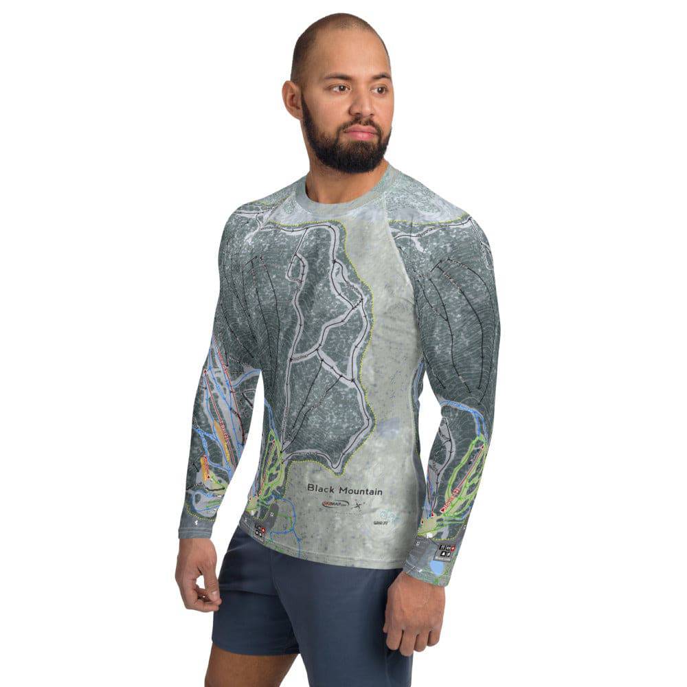 Black Mountain, Maine Ski Trail Map Men's Base Layer Top - Powderaddicts