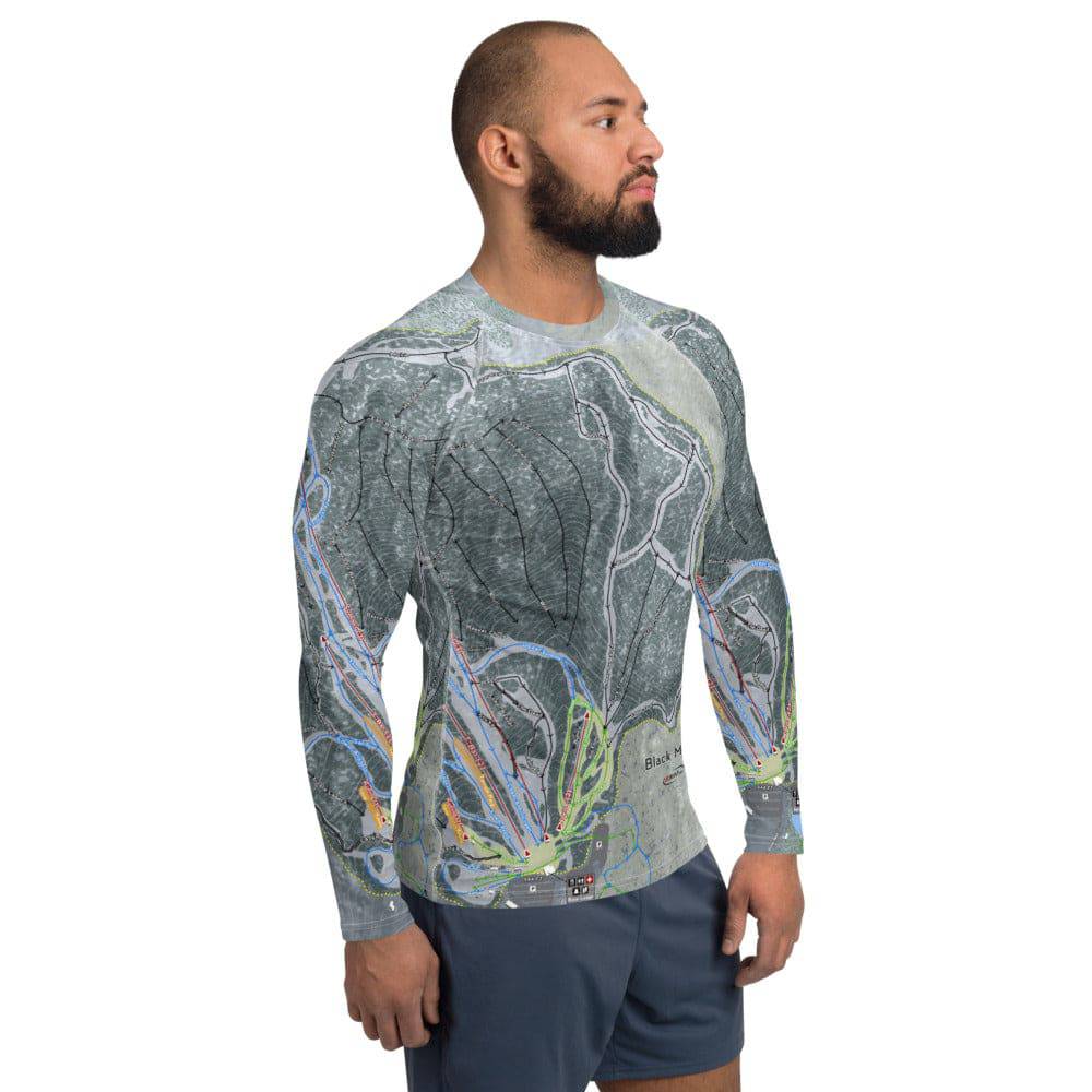 Black Mountain, Maine Ski Trail Map Men's Base Layer Top - Powderaddicts
