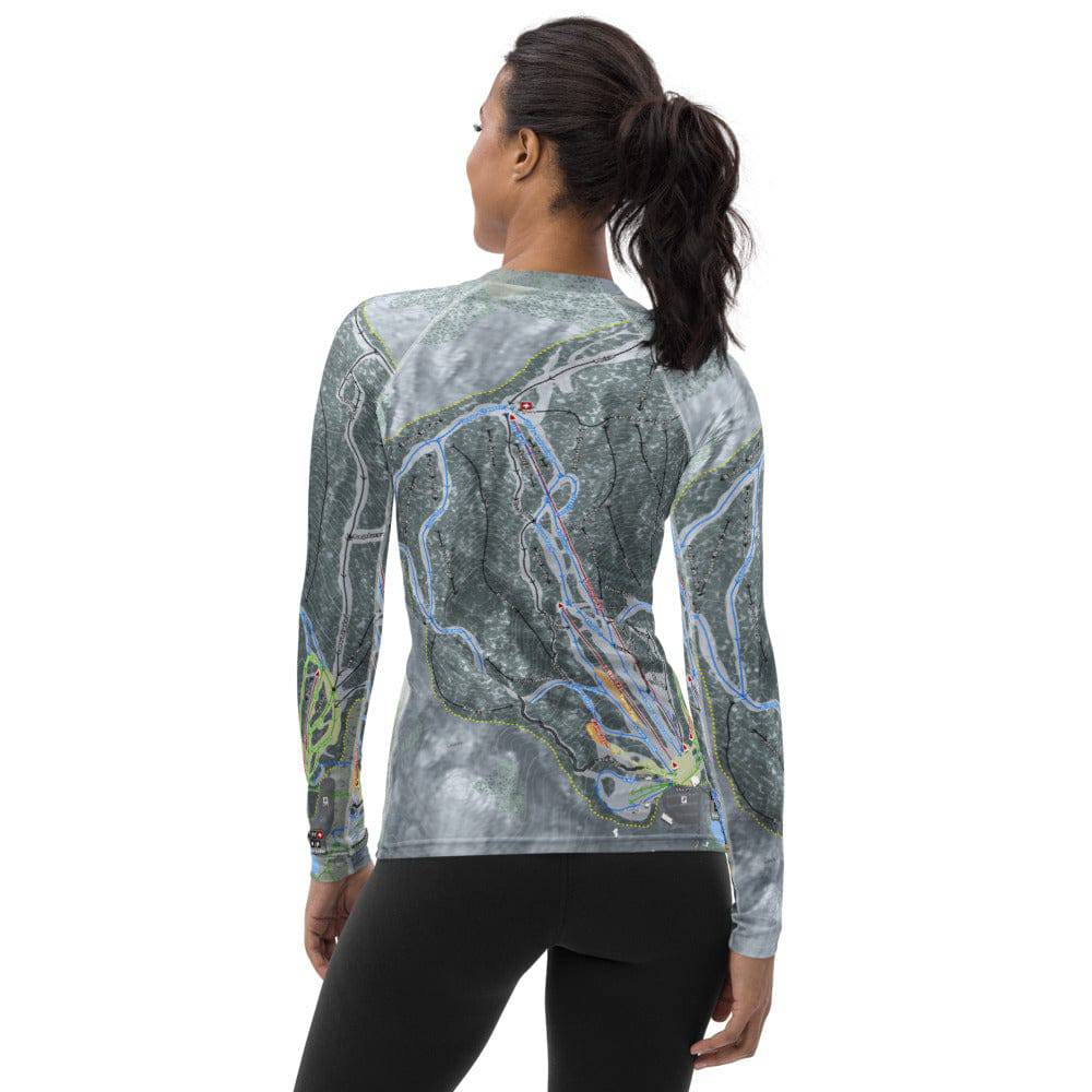 Black Mountain, Maine Ski Trail Map Women's Base Layer Top - Powderaddicts