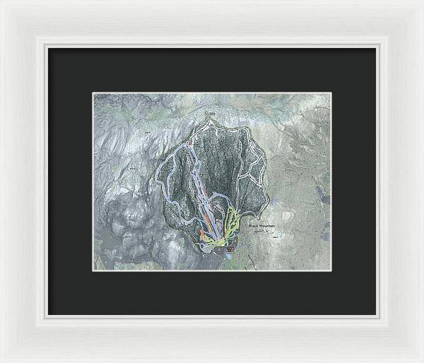 Black Mountain Ski Trail Map - Framed Print - Powderaddicts
