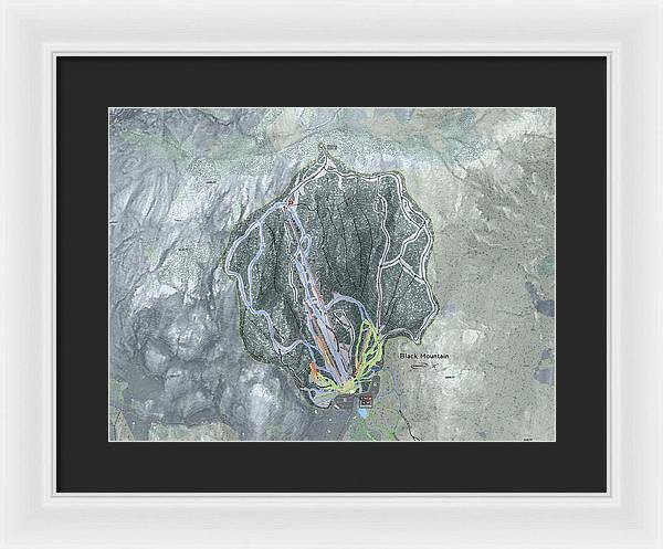 Black Mountain Ski Trail Map - Framed Print - Powderaddicts