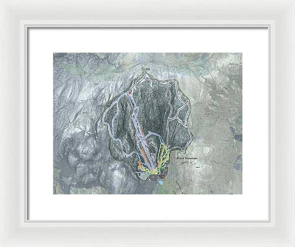 Black Mountain Ski Trail Map - Framed Print - Powderaddicts